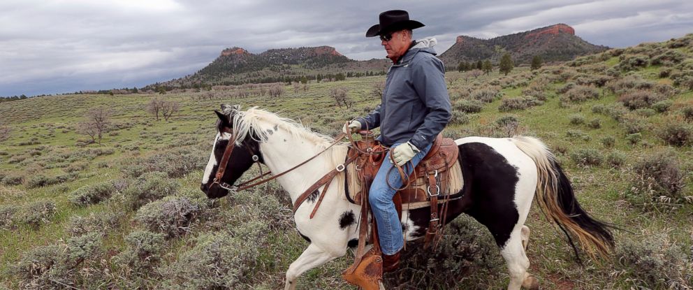 In this May 9, 2017, file photo, Interior Secretary Ryan Zinke rides a horse in the new Bears Ears National Monument near Blanding, Utah.