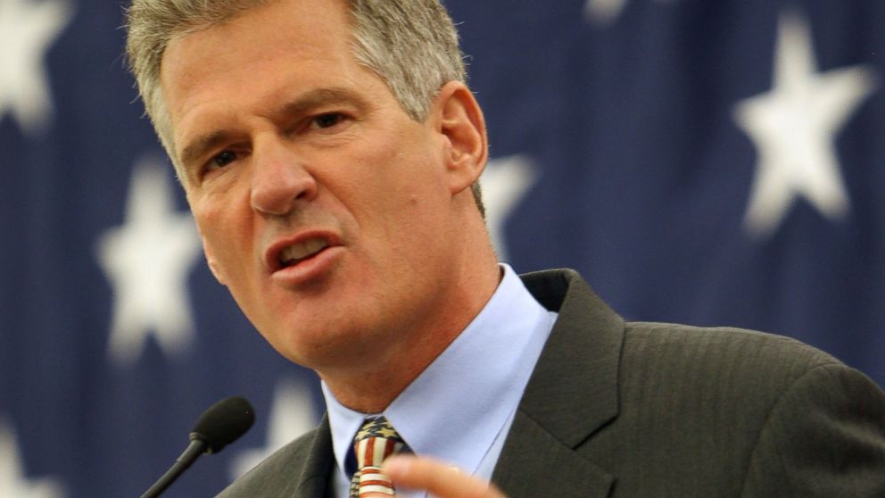 Former Massachusetts Sen. Scott Brown speaks at the Republican Leadership Conference where he announced his plans to form an exploratory committee to enter New Hampshire's U.S. Senate race against Democratic Sen. Jeanne Shaheen on March 14, 2014. 