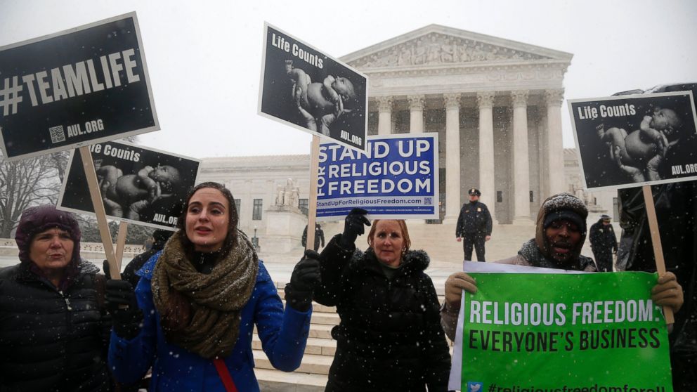PHOTO: Demonstrators participate in a rally in front of the Supreme Court in Washington on March 25, 2014.