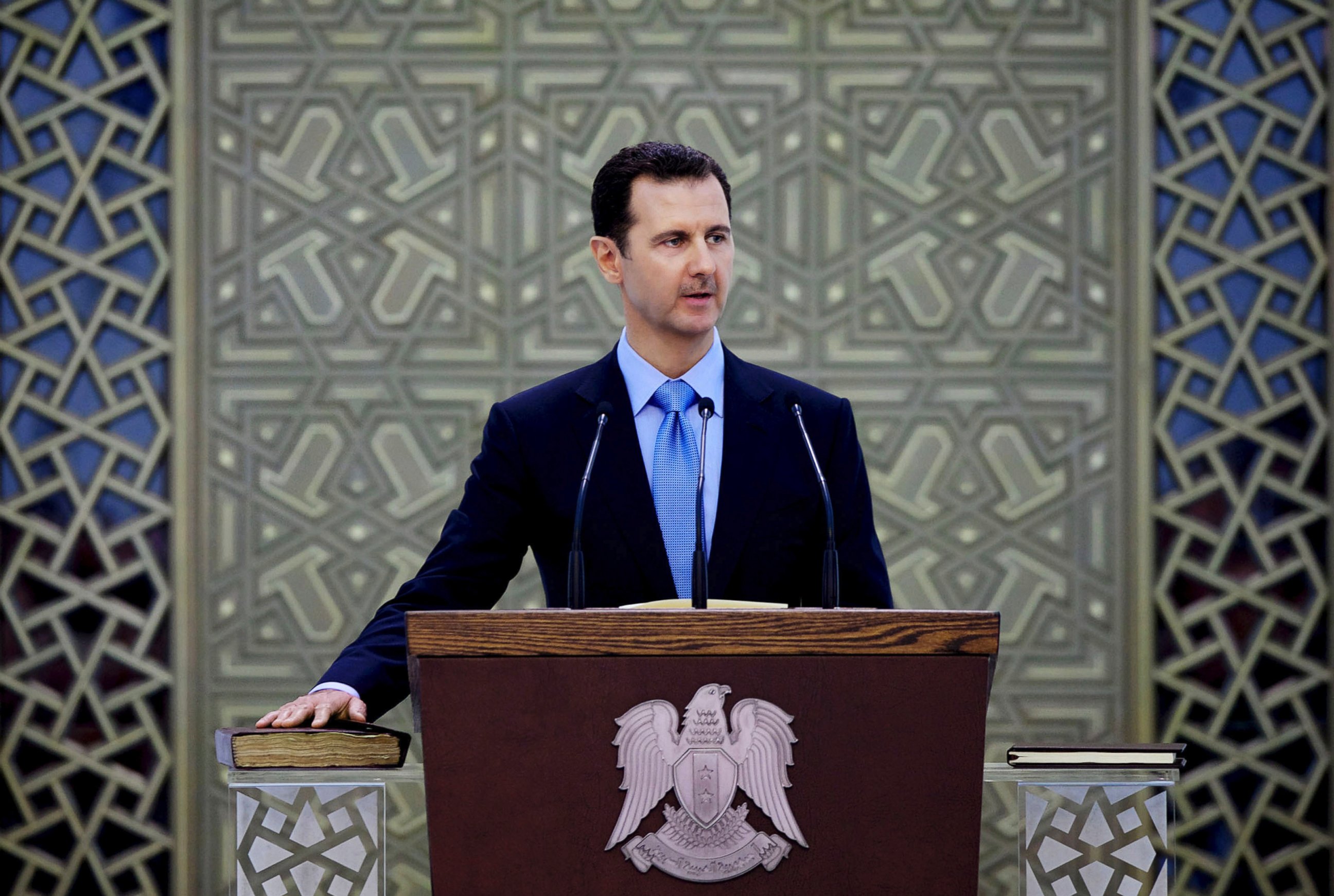 PHOTO: Syria's President Bashar Assad is sworn for his third, seven-year term, in Damascus, Syria, in this July 16, 2014, file photo. 