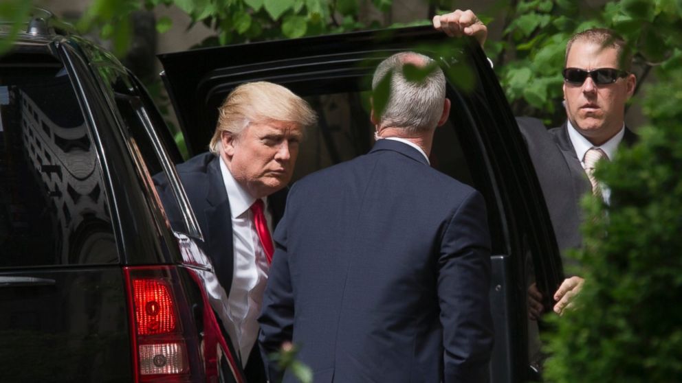 PHOTO: Republican presidential candidate Donald Trump arrives at the residence of former Secretary of State Henry Kissinger, May 18, 2016, in New York. 