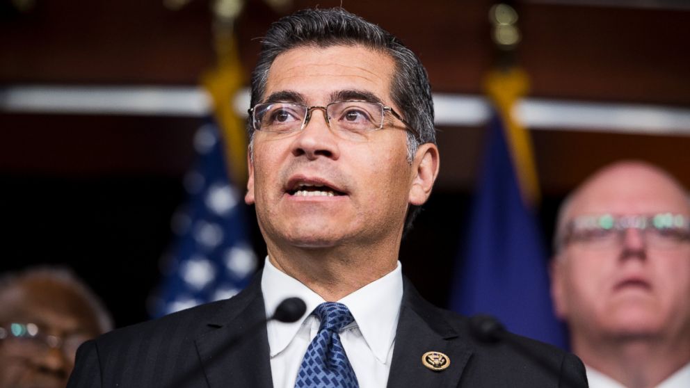 PHOTO: Xavier Becerra speaks during the House Democrats news conference, May 11, 2016, to discuss Donald Trump?'s visit to Capitol Hill.