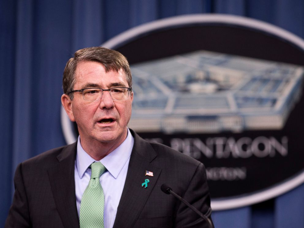 PHOTO: Defense Secretary Ash Carter speaks at the Pentagon during a news conference, Friday, May 1, 2015, to discuss the Defense Departments annual report on sexual assault in the military.