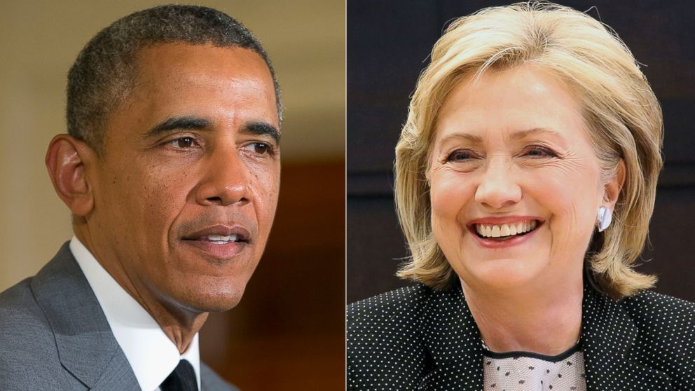 President Barack Obama in Washington, June 18, 2014. | Former Secretary of State Hillary Rodham Clinton in Los Angeles, Calif., June 19, 2014.