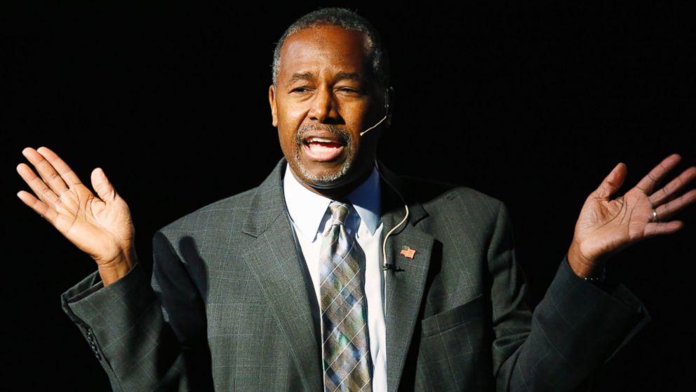 Republican presidential candidate Ben Carson speaks during a campaign stop, Oct. 29, 2015, in Lakewood, Colo. 