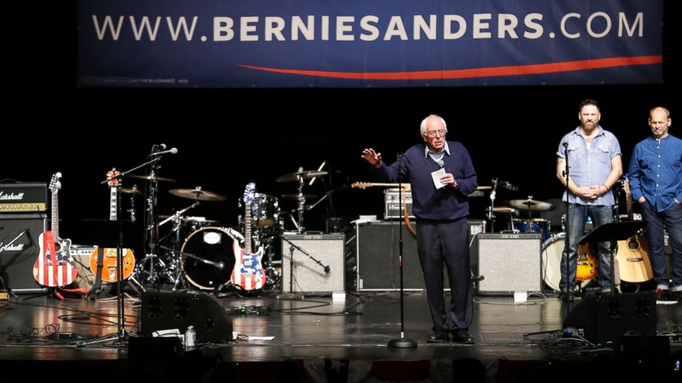 Democratic presidential candidate, Sen. Bernie Sanders, I-Vt., speaks during a concert hosted by his campaign, Oct. 23, 2015, in Davenport, Iowa. 