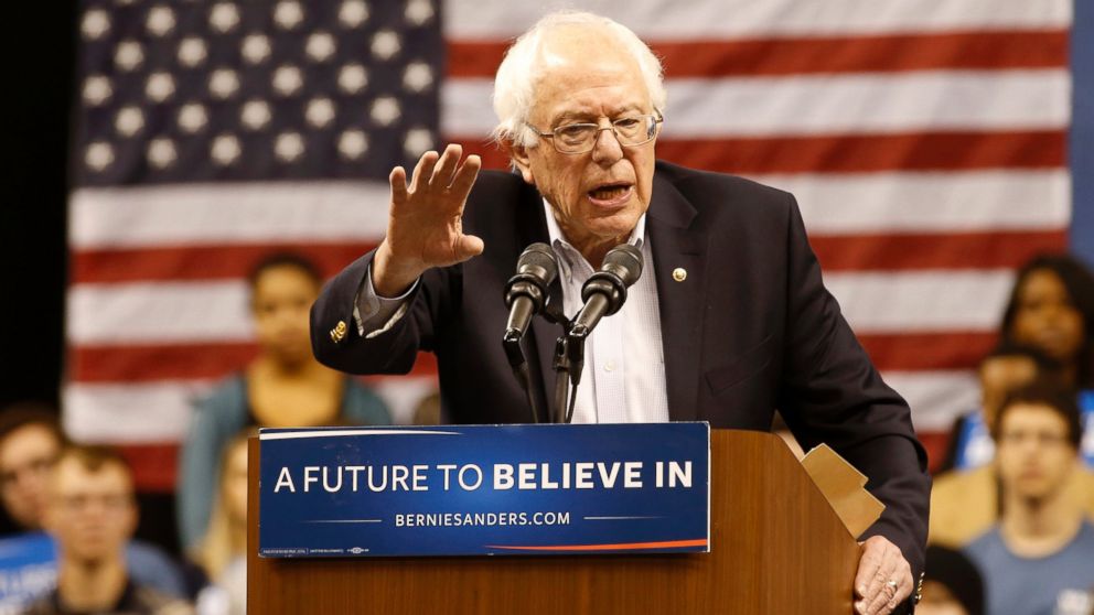Democratic presidential candidate, Sen. Bernie Sanders, I-Vt. speaks during a rally in Norfolk, Va., Feb. 23, 2016.