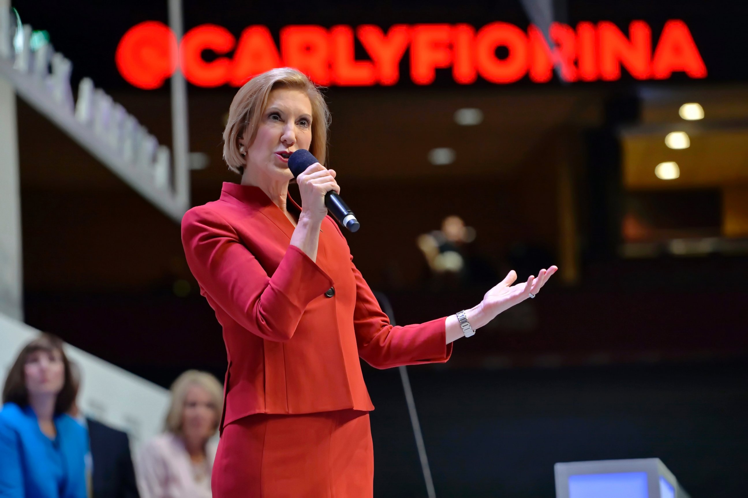 PHOTO: Republican presidential candidate Carly Fiorina speaks at a presidential forum sponsored by Heritage Action at the Bon Secours Wellness Arena, Sept. 18, 2015, in Greenville, S.C.