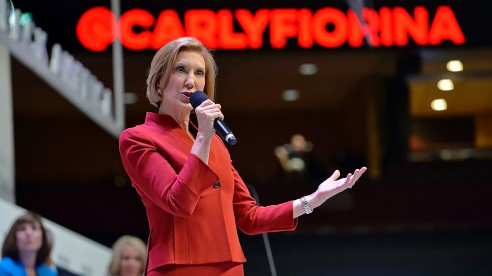 Republican presidential candidate Carly Fiorina speaks at a presidential forum sponsored by Heritage Action at the Bon Secours Wellness Arena, Sept. 18, 2015, in Greenville, S.C.