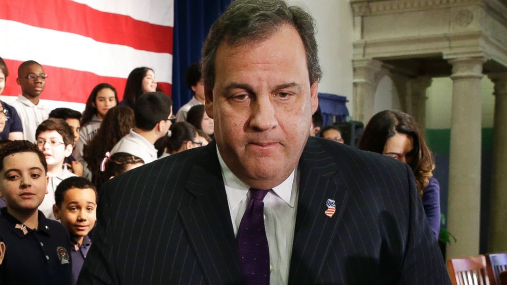 New Jersey Gov. Chris Christie walks from a gathering with school children on Jan. 7, 2014 in Union City, N.J.