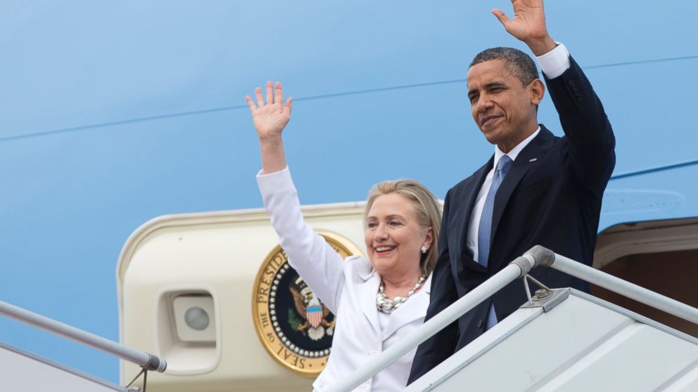 Barack Obama, right, and Hillary Rodham Clinton, left, are pictured in Yangon, Myanmar on Nov. 19, 2012.