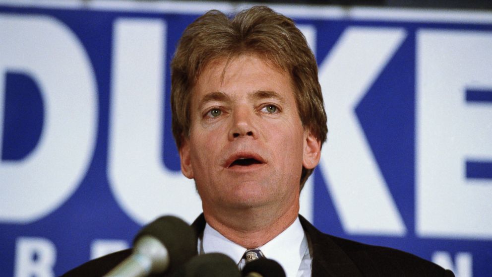 PHOTO: Former KKK Grand Wizard and presidential candidate Duke David speaks in 1991.