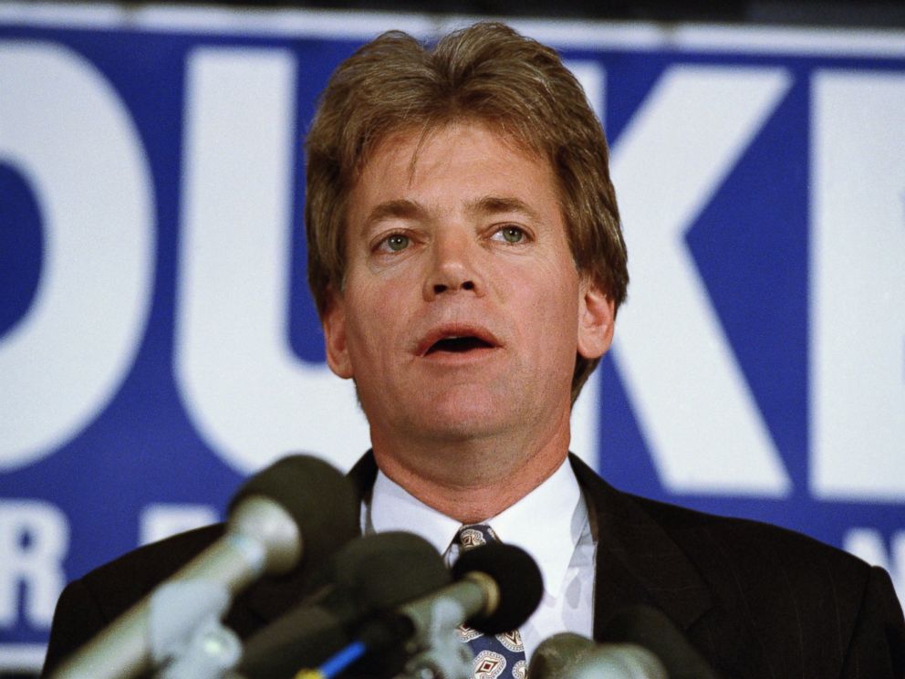 PHOTO: Former KKK Grand Wizard and presidential candidate Duke David speaks in 1991.