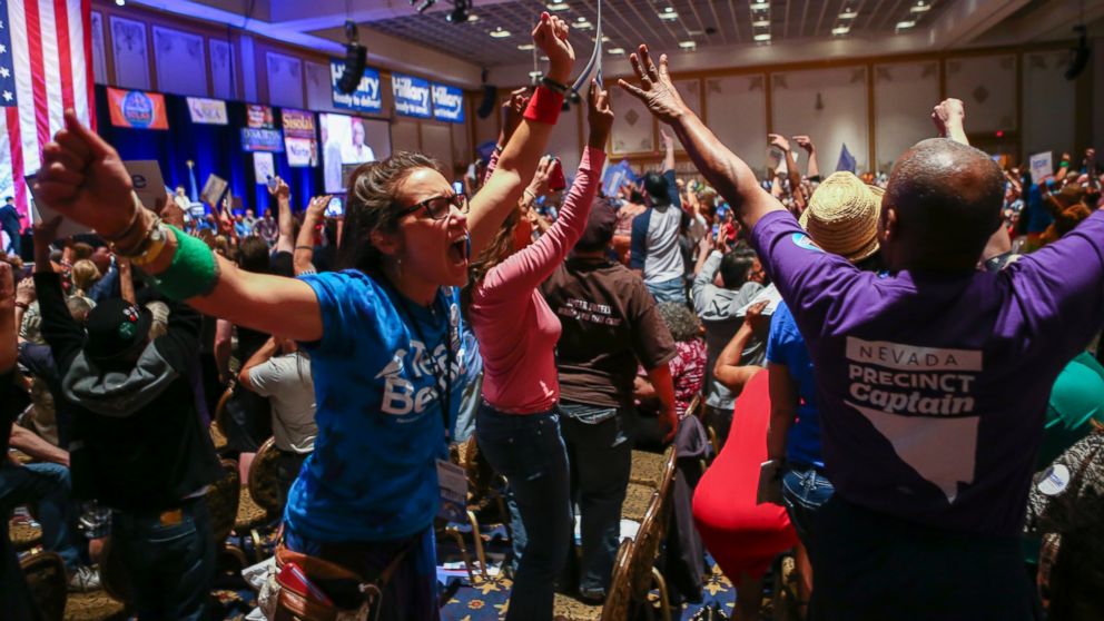 PHOTO: The Nevada Democratic Convention turned into an unruly and unpredictable event, after tension with organizers led to some Bernie Sanders supporters throwing chairs and to security clearing the room on May 14, 2016, organizers said.