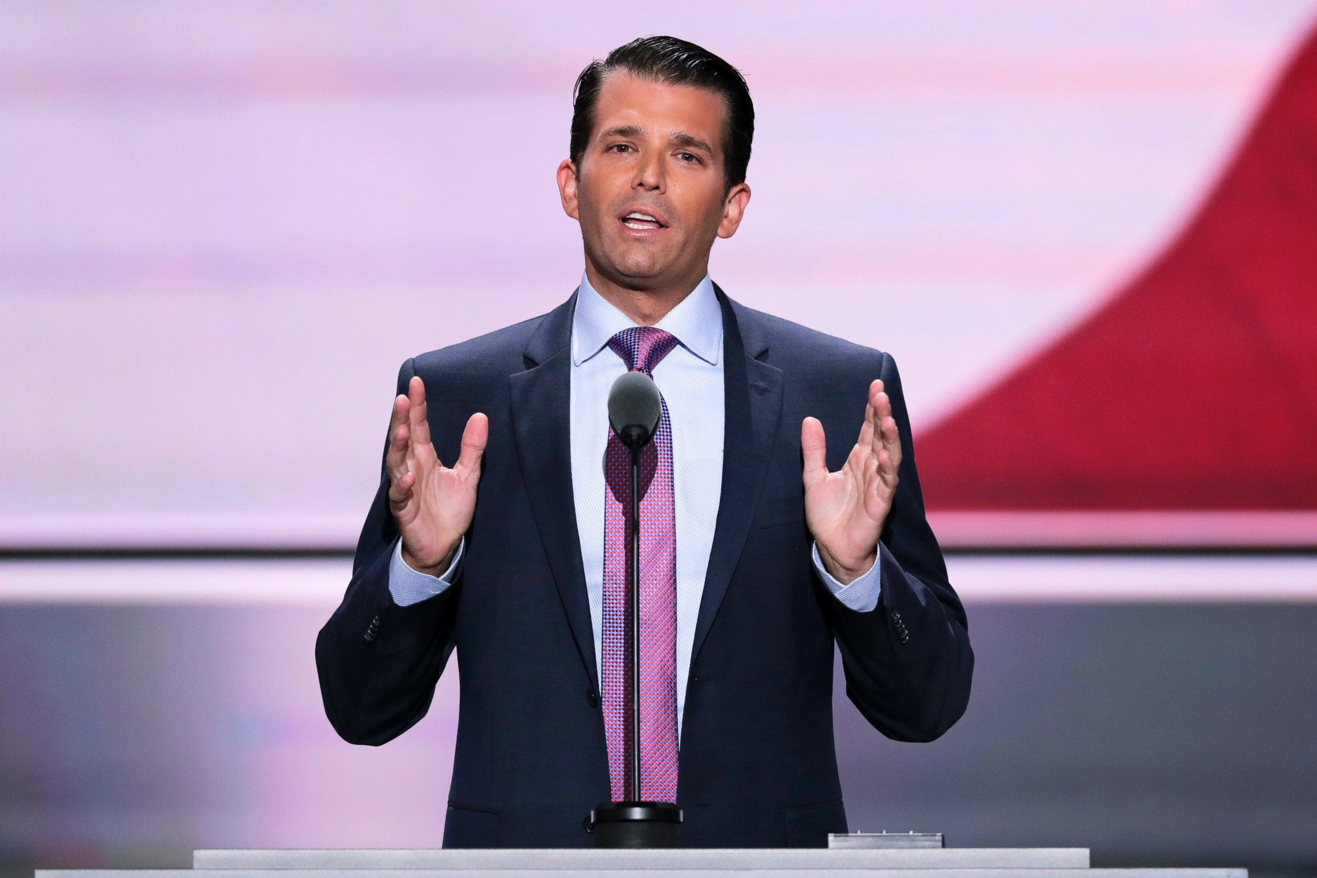 PHOTO:Donald Trump, Jr., son of presumptive Republican presidential nominee  Donald Trump, speaks during the second day of the Republican National Convention in Cleveland, July 19, 2016.  