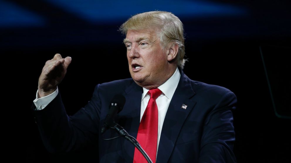 Republican presidential candidate Donald Trump speaks during the opening session of the Western Conservative Summit, July 1, 2016, in Denver.