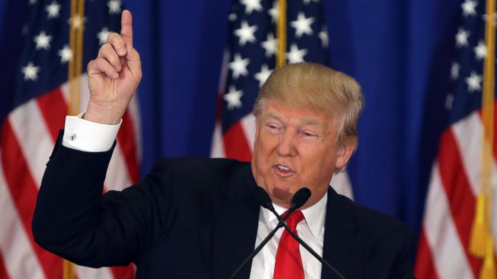 Republican presidential candidate Donald Trump speaks during a news conference at the Trump National Golf Club, March 8, 2016, in Jupiter, Fla. 