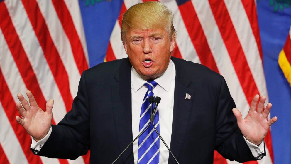 Republican presidential candidate Donald Trump speaks at a rally in Las Vegas, Oct. 8, 2015. 