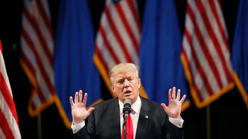 Republican presidential candidate Donald Trump speaks at the Treasure Island Hotel and Casino, June 18, 2016, in Las Vegas. 