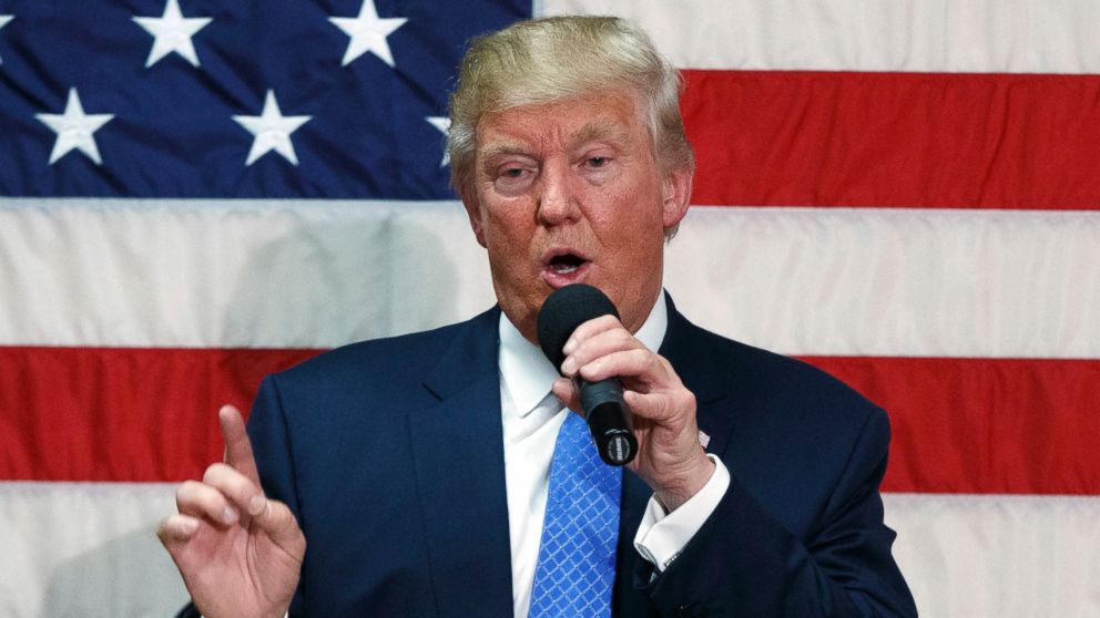 Republican presidential candidate Donald Trump speaks during a town hall in Sandown, New Hampshire, Oct. 6, 2016. 