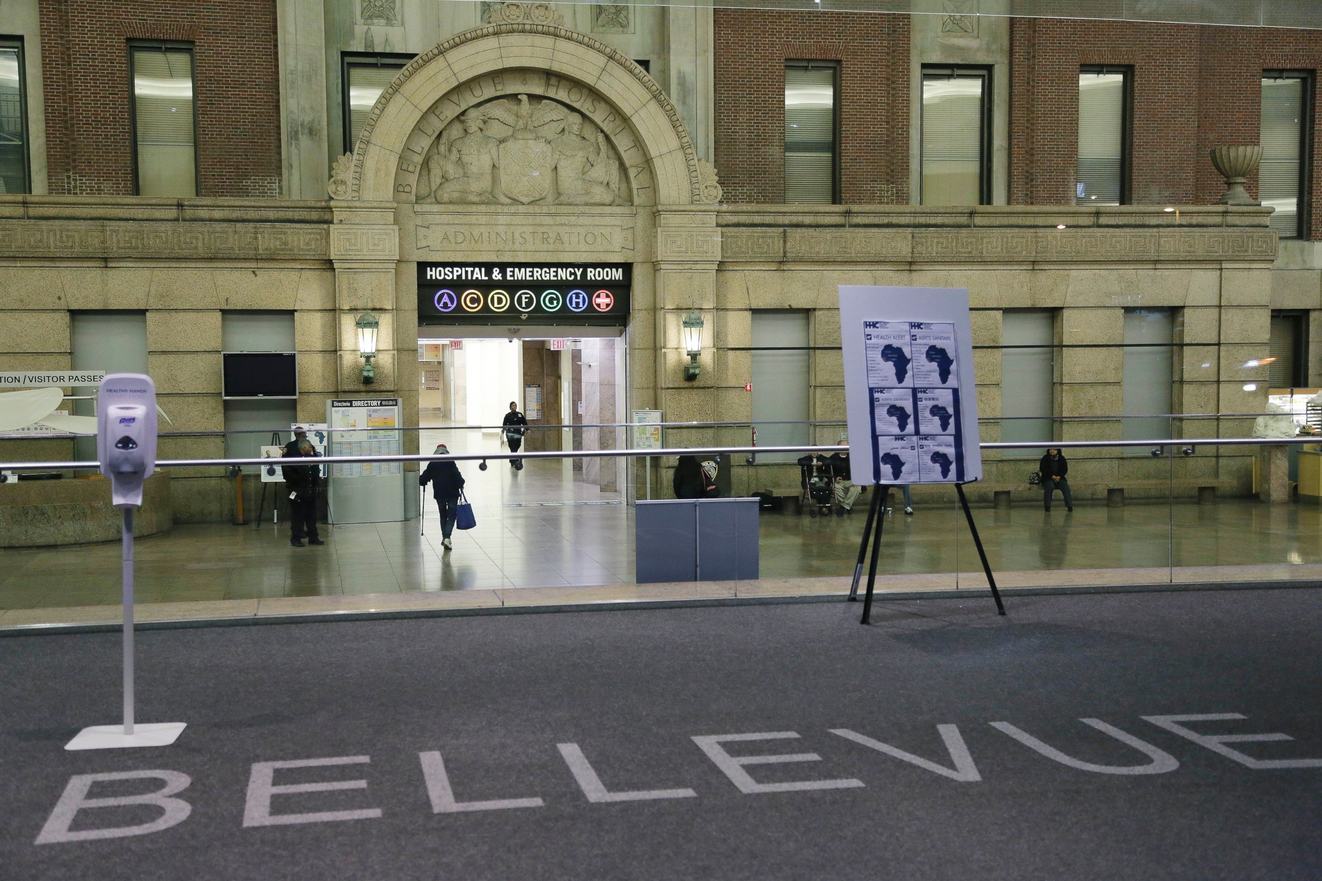PHOTO: The lobby of Bellevue Hospital is seen, Oct. 24, 2014, in New York.