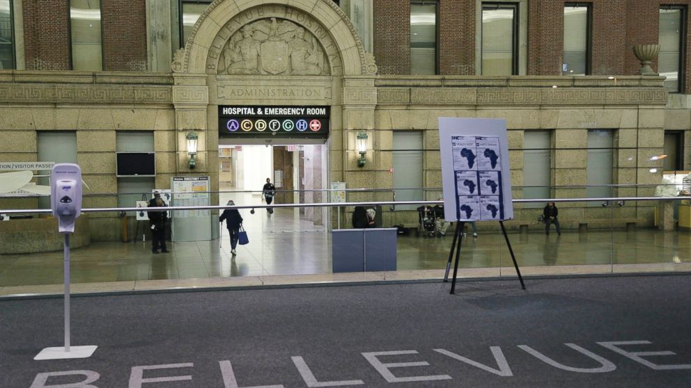 PHOTO: The lobby of Bellevue Hospital is seen, Oct. 24, 2014, in New York.