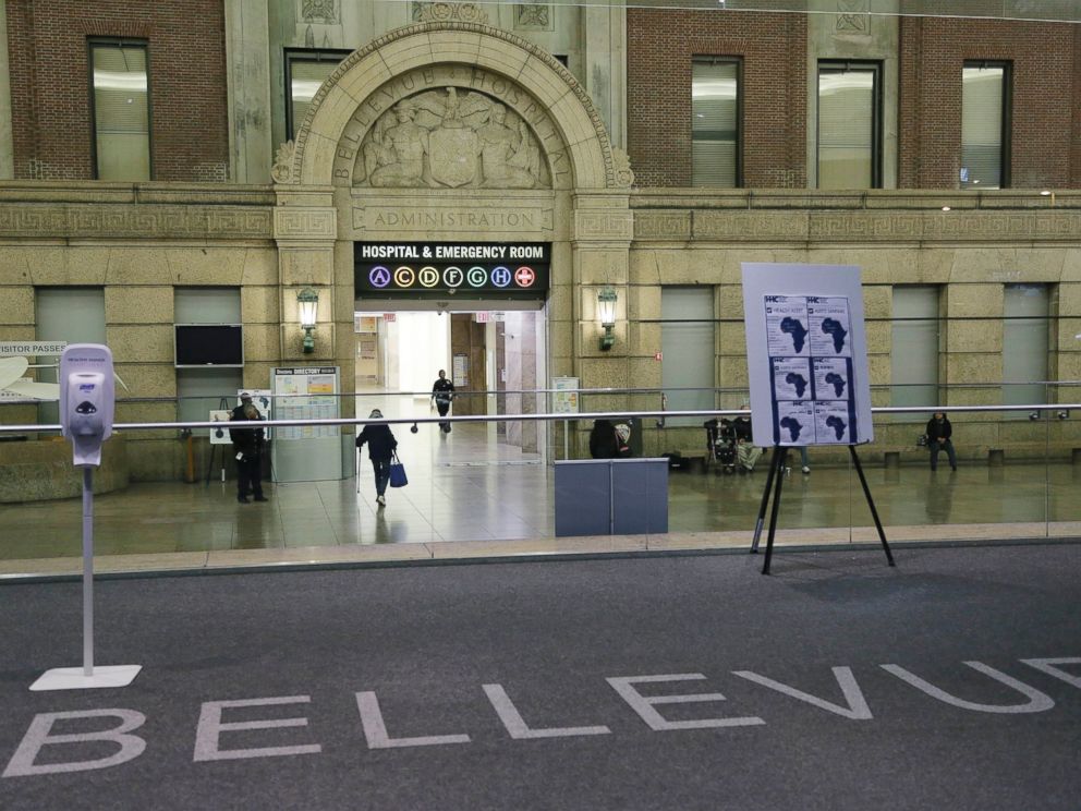 PHOTO: The lobby of Bellevue Hospital is seen, Oct. 24, 2014, in New York.