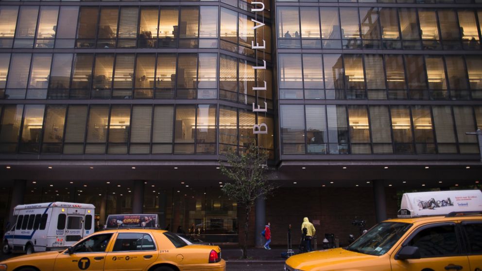 Cars pass Manhattan's Bellevue Hospital, Oct. 23, 2014, in New York.
