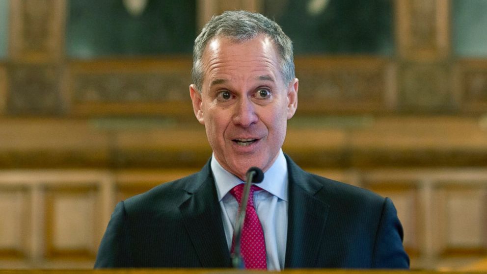 New York Attorney General Eric Schneiderman speaks during Law Day at the Court of Appeals, May 2, 2016, in Albany, N.Y.