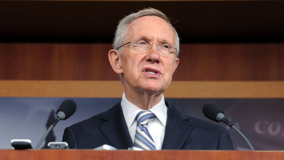 Senate Majority Leader Harry Reid gestures during a news conference on Capitol Hill in Washington, Nov. 7, 2012.