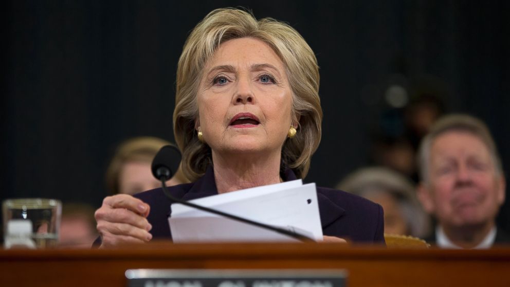 Democratic presidential candidate Hillary Clinton is seen on Capitol Hill in Washington, Oct. 22, 2015, prior to testifying before the House Benghazi Committee.