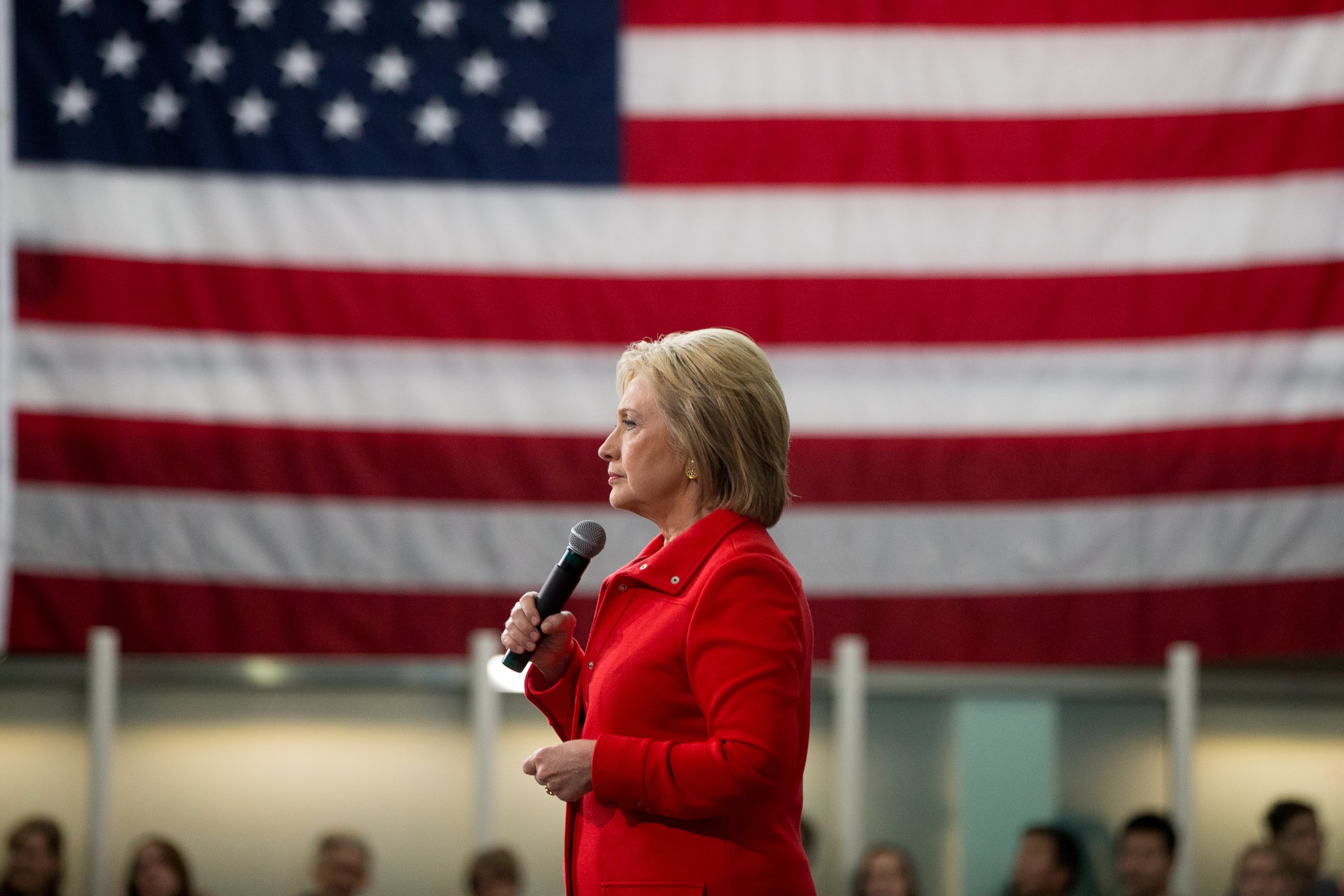 PHOTO: Democratic presidential candidate Hillary Clinton speaks at a rally at Iowa State University in Ames, Iowa, Jan. 30, 2016.