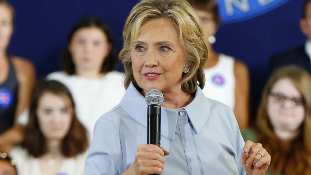 Democratic presidential candidate Hillary Rodham Clinton speaks at a campaign organizing meeting, Sept. 18, 2015, in Portland, Maine.