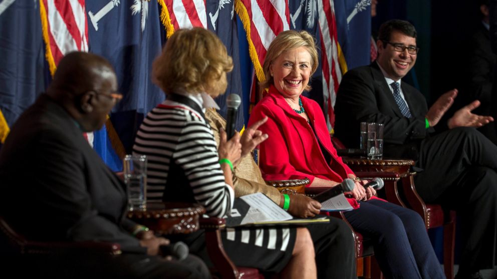 Democratic presidential hopeful Hillary Rodham Clinton listens to questions at an event, July 23, 2015 in Columbia, S.C.  