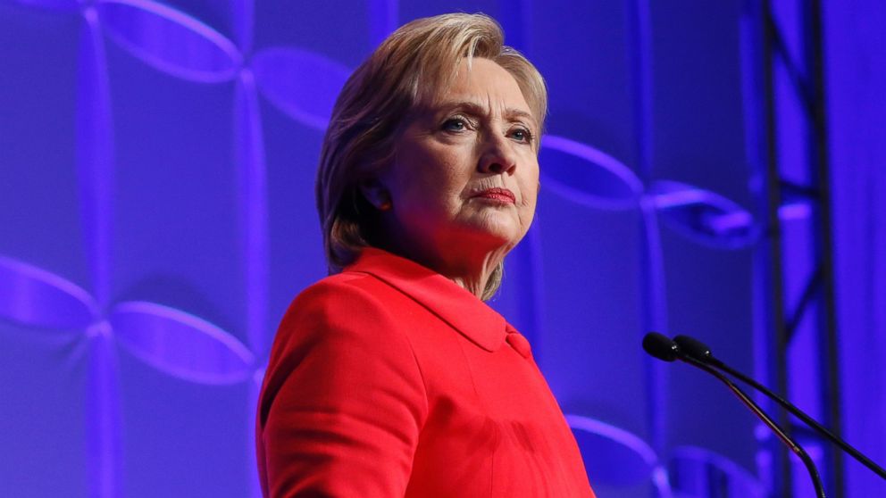 Democratic presidential candidate, Hillary Clinton, speaks in St. Paul, Minn., Feb. 12, 2016.  