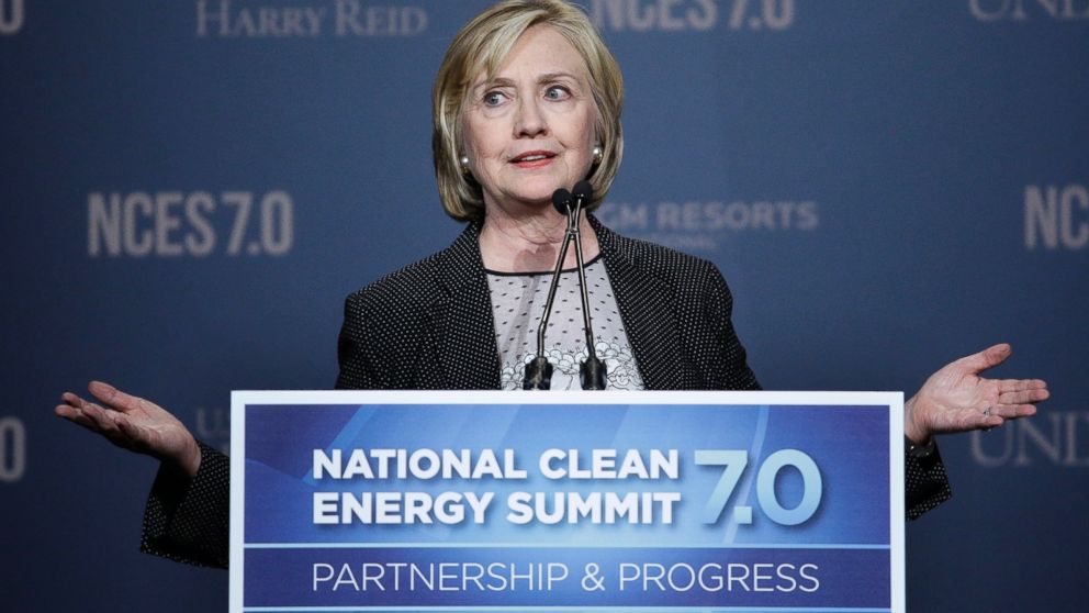 Former Secretary of State Hillary Rodham Clinton speaks at the National Clean Energy Summit  Sept. 4, 2014, in Las Vegas.