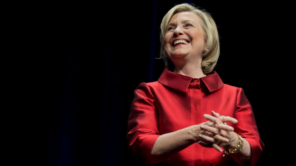 Democratic presidential candidate Hillary Rodham Clinton, responds to the cheer of supporters  at a Jefferson Jackson event hosted by the Democratic Party of Virginia at George Mason University?s Patriot Center, in Fairfax, Va., in this  June 26, 2015 file photo.