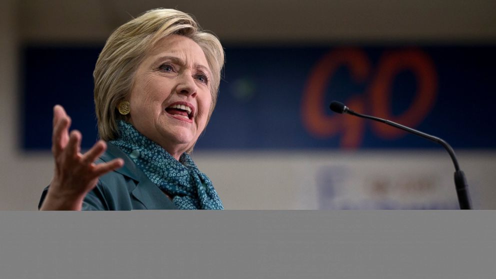 Democratic presidential candidate Hillary Clinton speaks during a campaign event at Rainier Beach High School in Seattle, March 22, 2016.