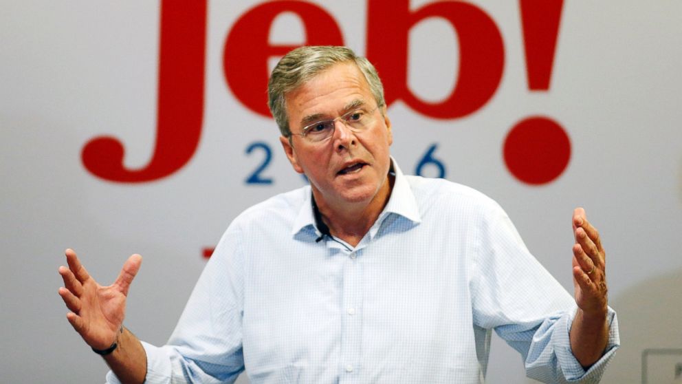 Republican presidential candidate former Florida Gov. Jeb Bush, speaks during a campaign rally, Sept. 17, 2015, in Las Vegas.