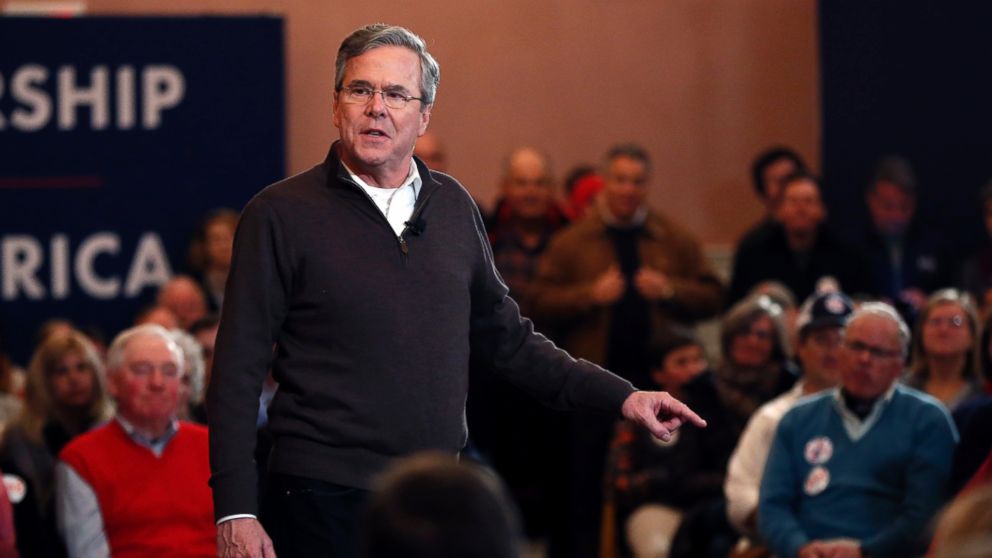 Republican presidential candidate, former Florida Gov. Jeb Bush, speaks at a campaign event, Feb. 8, 2016, in Portsmouth, N.H.