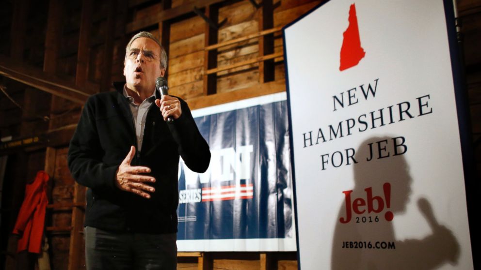 Jeb Bush addresses an audience at a campaign event, Nov. 3, 2015, in Rye, N.H.  