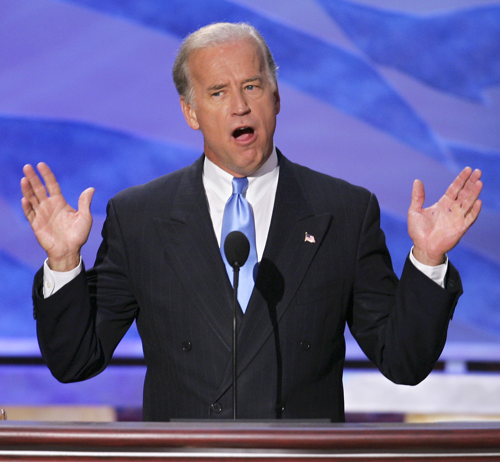 PHOTO: Sen. Joseph Biden, D-Del., addresses the delegates at the Democratic National Convention in Boston, July 29, 2004.