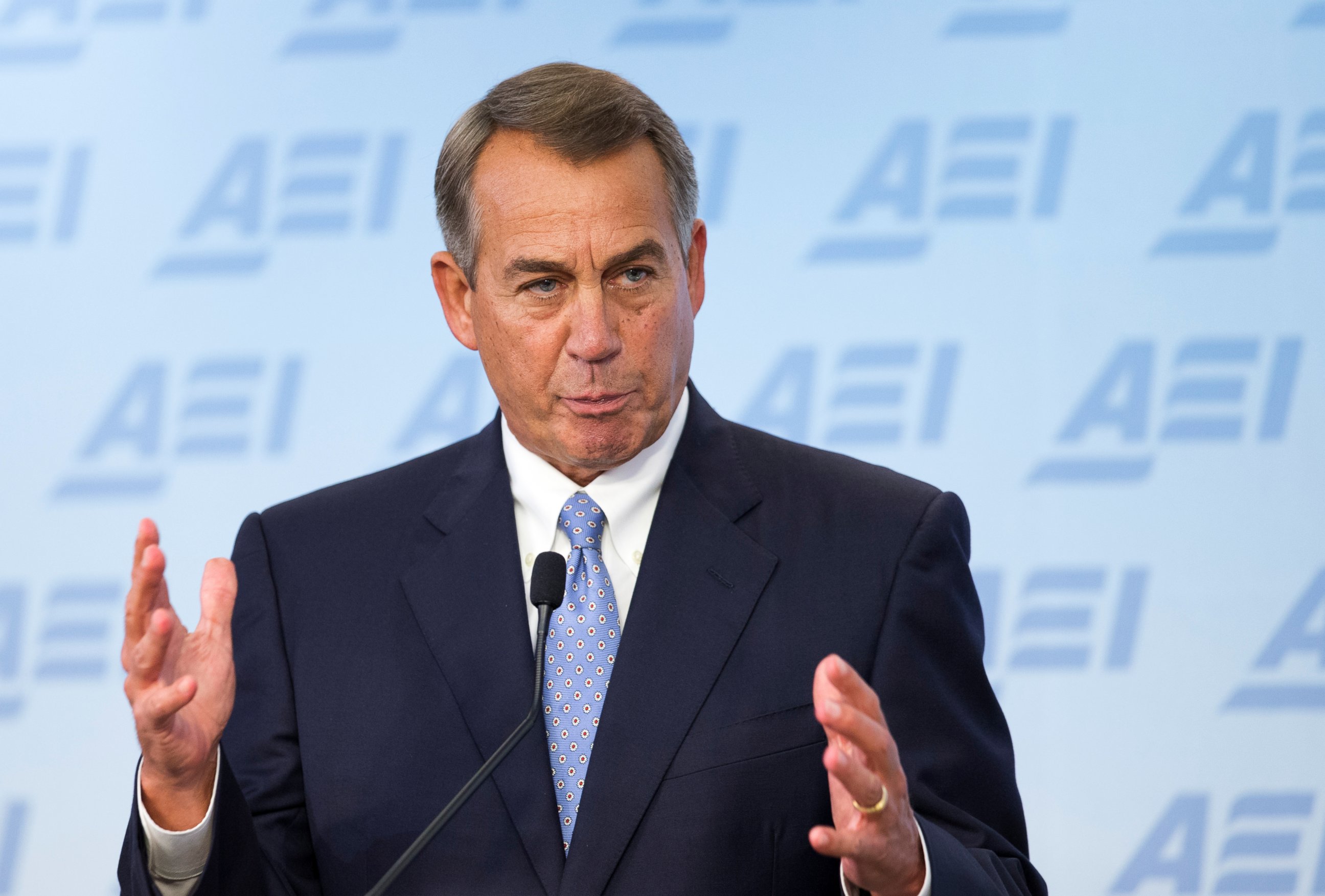PHOTO: House Speaker John Boehner, R-Ohio, outlines his five-point long-term vision for resetting Americaâ??s economic foundation, during a speech in Washington, Sept. 18, 2014.