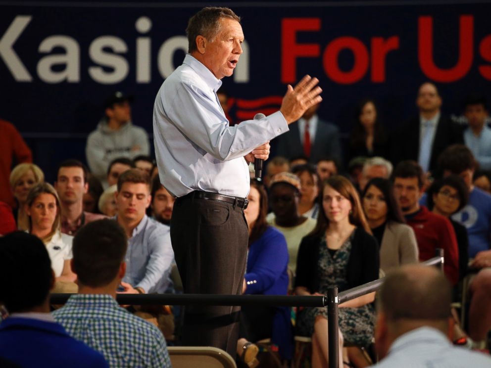 Republican presidential candidate, Ohio Gov. John Kasich speaks during a town hall at Penn State Brandywine Campus, April 21, 2016, in Media, Pennsylvania.