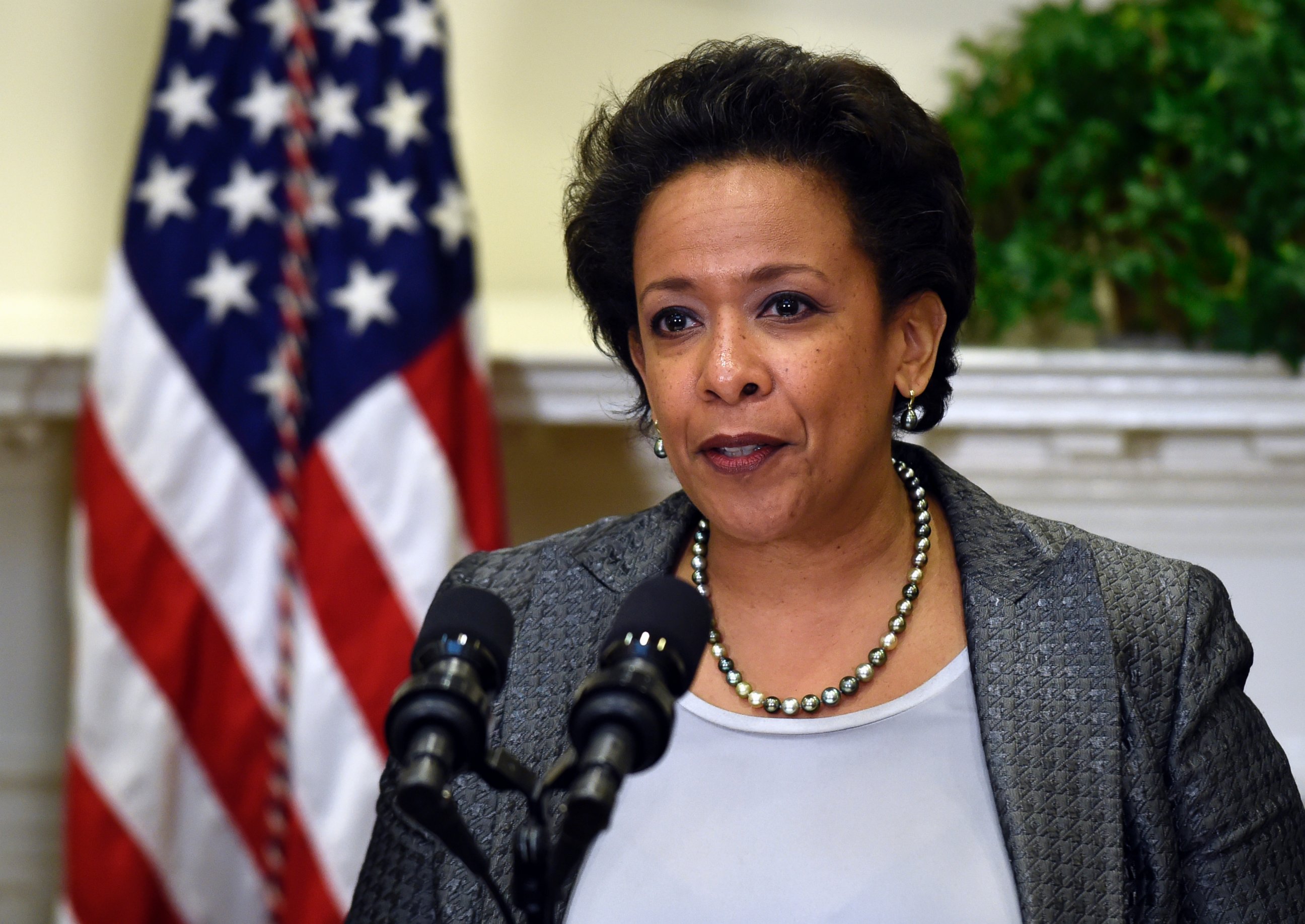 PHOTO: U.S. Attorney Loretta Lynch speaks in the Roosevelt Room of the White House in Washington, Nov. 8, 2014, after President Barack Obama nominated her to be the next Attorney General succeeding Eric Holder. 