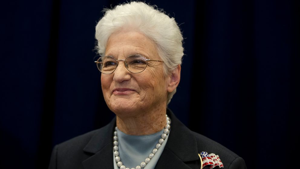 Lynne Abraham listens as she is introduced during a news conference, Wednesday, Nov. 19, 2014, at the Franklin Institute in Philadelphia. 