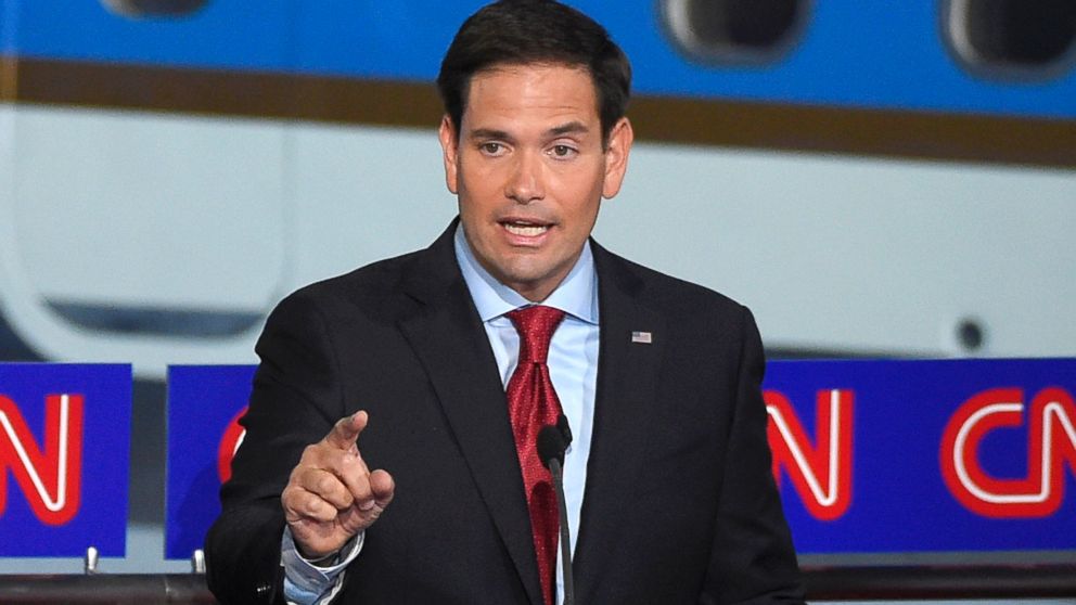 Republican presidential candidate, Sen. Marco Rubio, R-Fla., speaks during the CNN Republican presidential debate at the Ronald Reagan Presidential Library and Museum, Sept. 16, 2015, in Simi Valley, Calif.