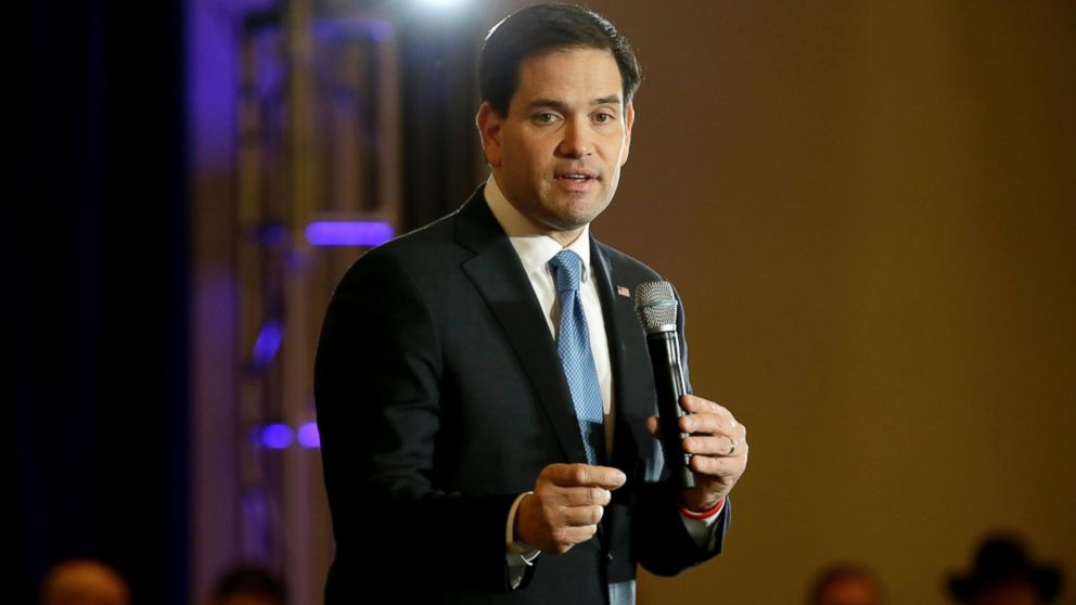 PHOTO: Republican presidential candidate Sen. Marco Rubio, R-Fla., speaks during a rally in Dallas, Jan. 6, 2016.