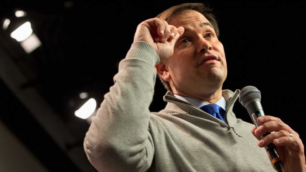 Republican presidential candidate, Sen. Marco Rubio, speaks during a town hall meeting at the Saint Anselm Institute of Politics in Manchester, N.H., Feb. 4, 2016.