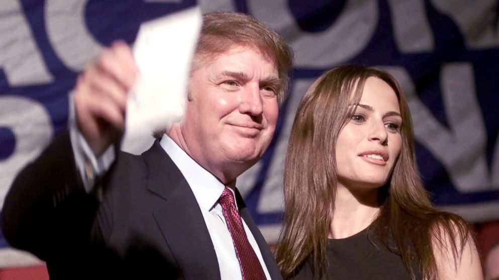 PHOTO: Donald Trump and model Melania Knauss, wave to a crowd, Nov. 15, 1999, during an event sponsored by the Cuban American National Foundation, in West Miami, Florida.